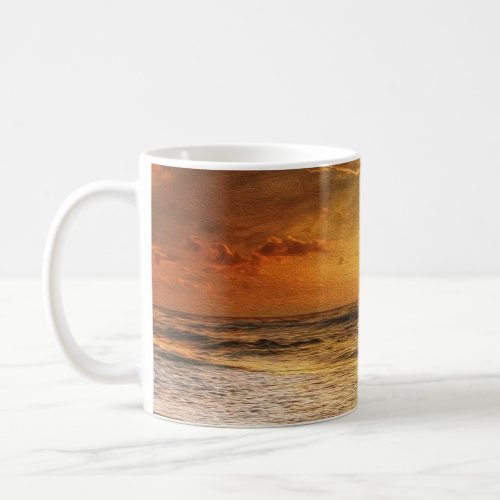 Serene Sunset Beach _ Tranquil Coastal Charm Coffee Mug