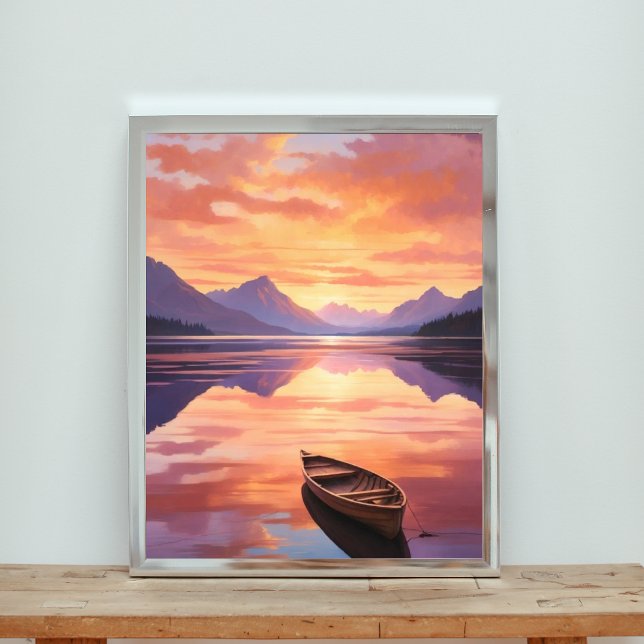 Serene Sunset Canoe Ride Photo Print (Creator Uploaded)