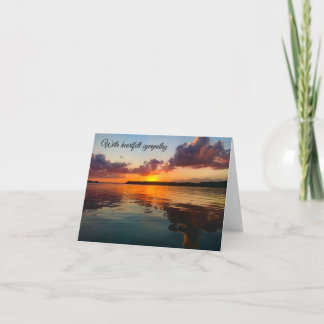 Serene Sunset Lake "With Heartfelt Sympathy" Card
