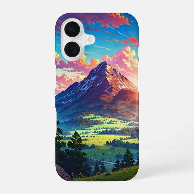 Serene Sunset Mountains Iphone Case (Back)