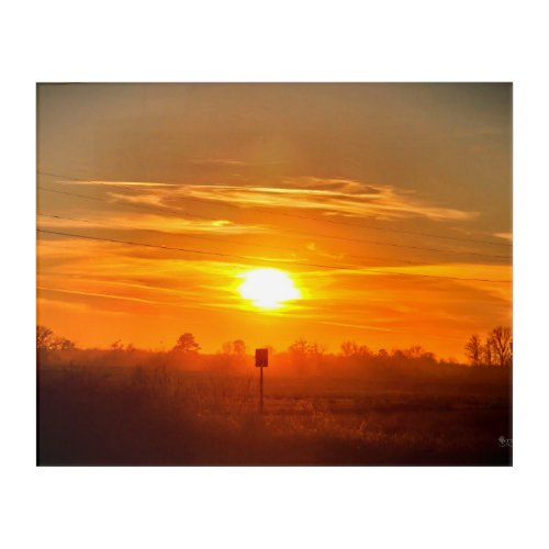 Serene Sunset Over Open Fields Acrylic Print