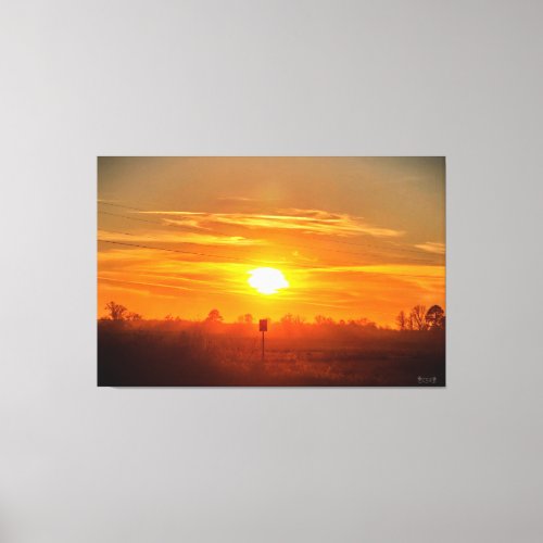 Serene Sunset Over Open Fields Canvas Print