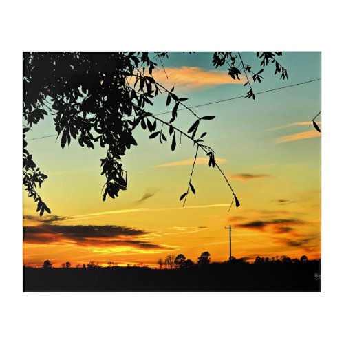 Serene Sunset Over the Countryside Acrylic Print