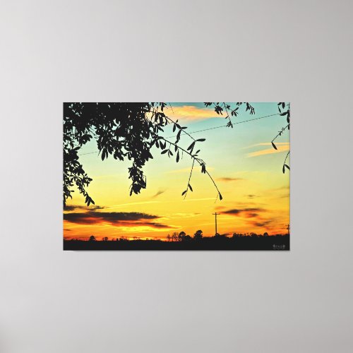Serene Sunset Over the Countryside Canvas Print