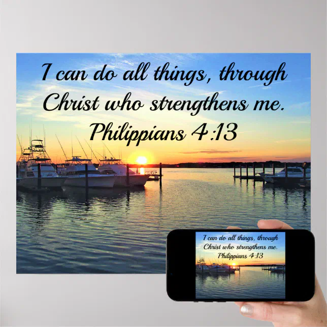 Serene Sunset Philippians 413 Scripture Poster Zazzle 0600