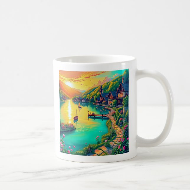 Serene Sunset Reflection Mug (Right)