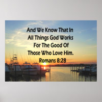 SERENE SUNSET ROMANS 8:28 BIBLE VERSE