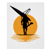 Serene Sunset Rowing:Minimalist Oarsman Silhouette