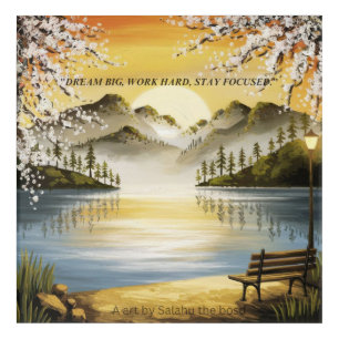 Serene Sunset with Motivational Quote Acrylic Print