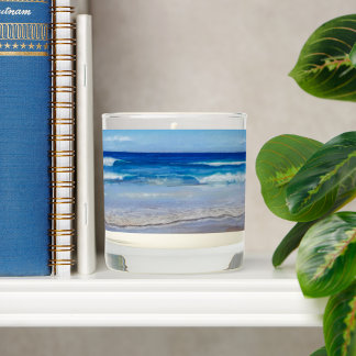 Serene Surf Candle In Glass Holder