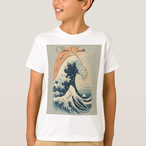 Serene Swells for boys T_Shirt