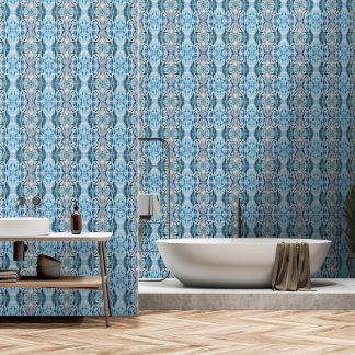 Serene symmetric ice blue M-size abstract pattern Wallpaper