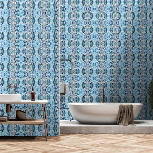 Serene symmetric ice blue M-size abstract pattern Wallpaper