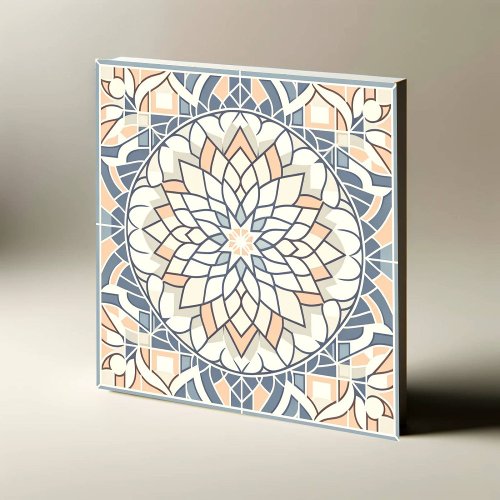 Serene Symmetry Pastel Harmony Ceramic Tile