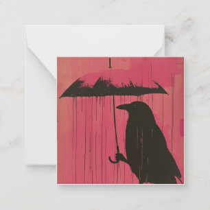 Serene Symphonies: Raindrops & Crows Note Card