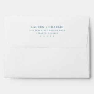 Serene Teal Typographic Minimalist Envelope