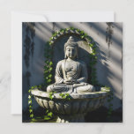 Serene Tranquil Buddha Fountain  Cards