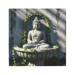 Serene Tranquil Buddha Fountain  Metal Print