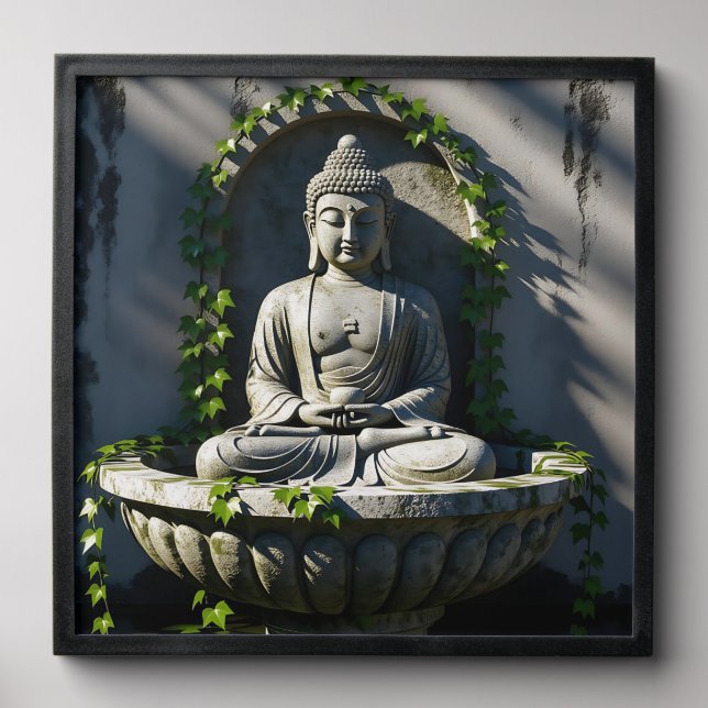 Serene Tranquil Buddha Fountain  Peel And Stick Photo Tile (Front Set)