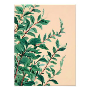 Serene Tranquility: A Botanical Watercolor Photo Print