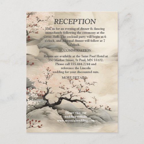 Serene Tranquility Ikebana Japanese theme Announcement Postcard