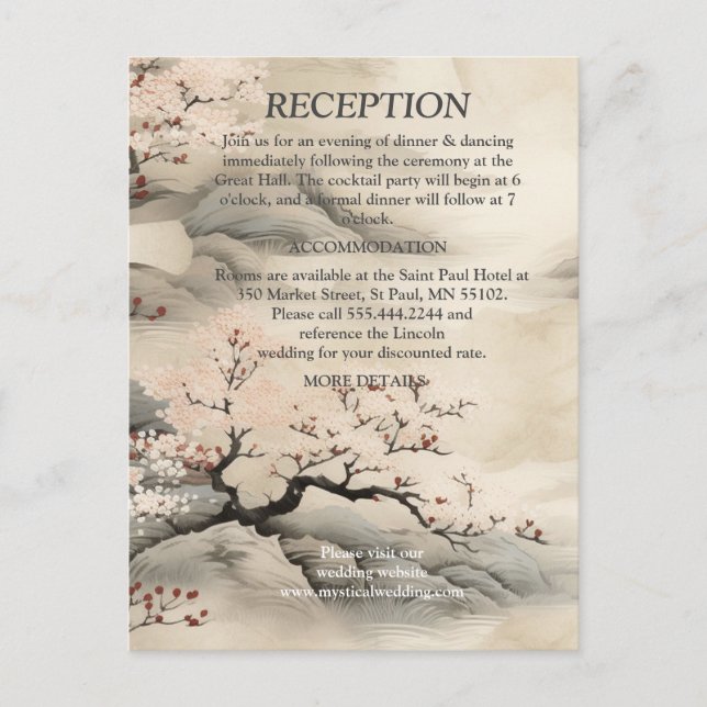 Serene Tranquility Ikebana Japanese theme Announcement Postcard (Front)
