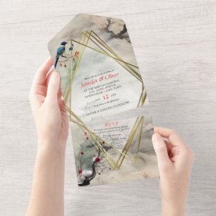 Serene Tranquility Japanese theme All In One Invitation