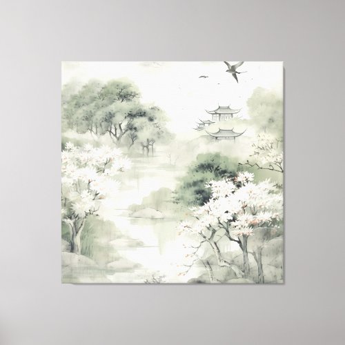 Serene Tranquility Japanese theme Canvas Print