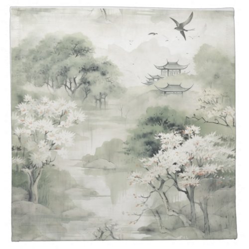 Serene Tranquility Japanese theme Cloth Napkin