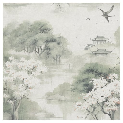 Serene Tranquility Japanese theme Fabric