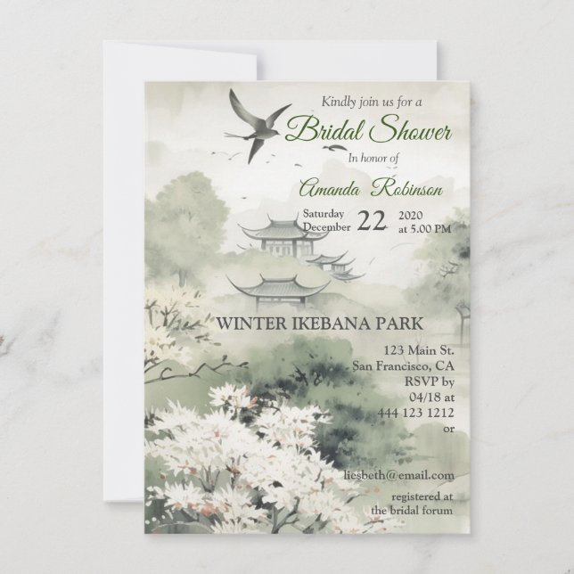 Serene Tranquility Japanese theme Invitation (Front)