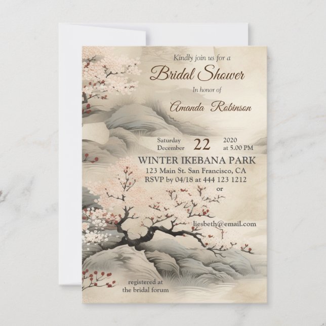 Serene Tranquility Japanese theme Invitation (Front)
