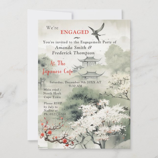 Serene Tranquility Japanese theme Invitation (Front)