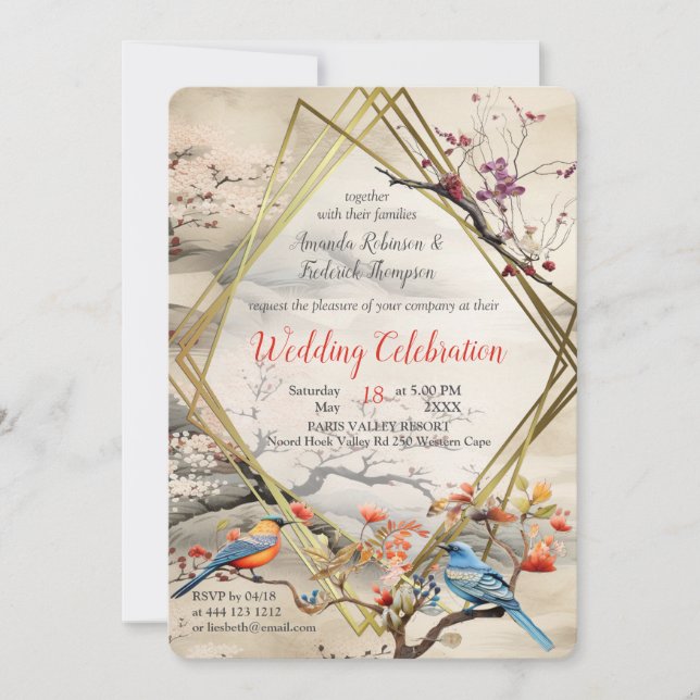 Serene Tranquility Japanese theme Invitation (Front)