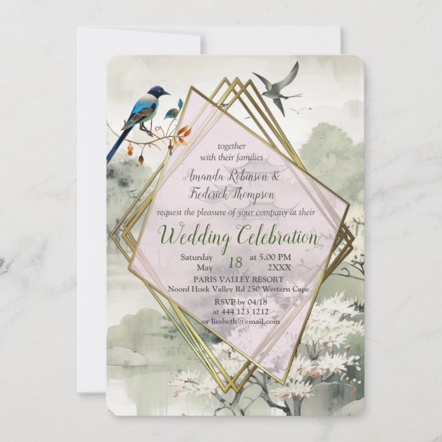 Serene Tranquility Japanese theme Invitation (Front)