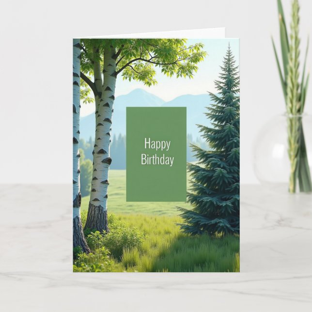 Serene Tree Birthday Card (Front)