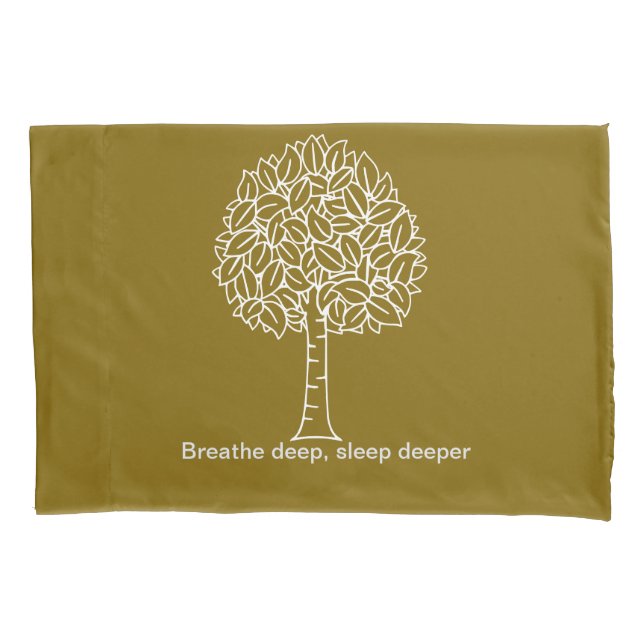 Serene Tree Pillow – 'Breathe Deep, Sleep Deeper Case (Front)