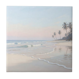 Serene Tropical Beach Paradise Ceramic Tile