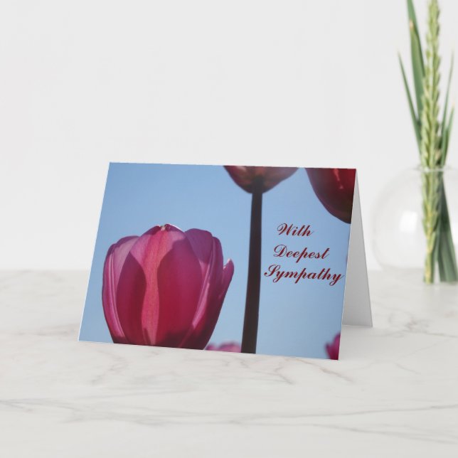 Serene Tulips Close Up Sympathy Card (Front)