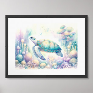 Serene Underwater Sea Turtle Print