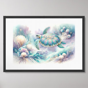 Serene Underwater Sea Turtle Print