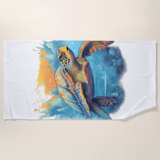 Serene Underwater Turtle Beach Towel