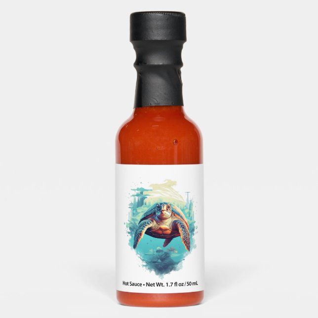 Serene Underwater Turtle Copy Copy Hot Sauces (Front)