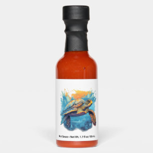 Serene Underwater Turtle Copy Hot Sauces