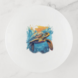 Serene Underwater Turtle Trinket Tray