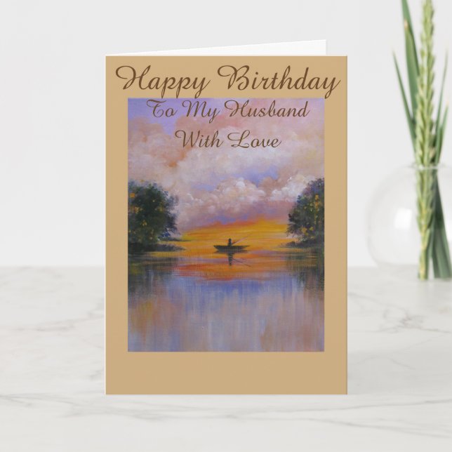 Serene View, Birthday greeting card for husband (Front)