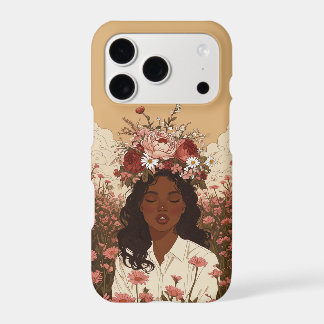 Serene Vintage Floral Crown Woman iPhone 17 Pro Case