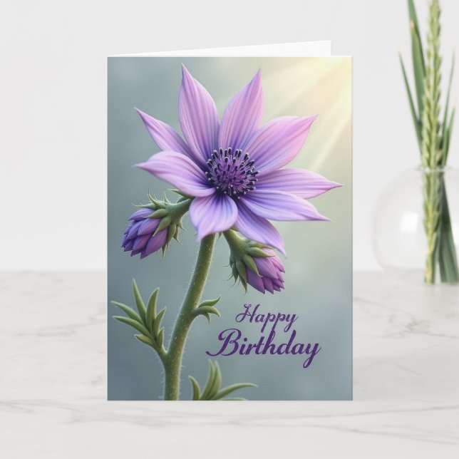 Serene Violet Petals Card (Front)