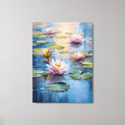 Serene Water Lily Pond Fine Art Canvas Print