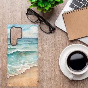 Serene Watercolor Beach Waves - Ocean Vibes Samsung Galaxy S22 Ultra Case